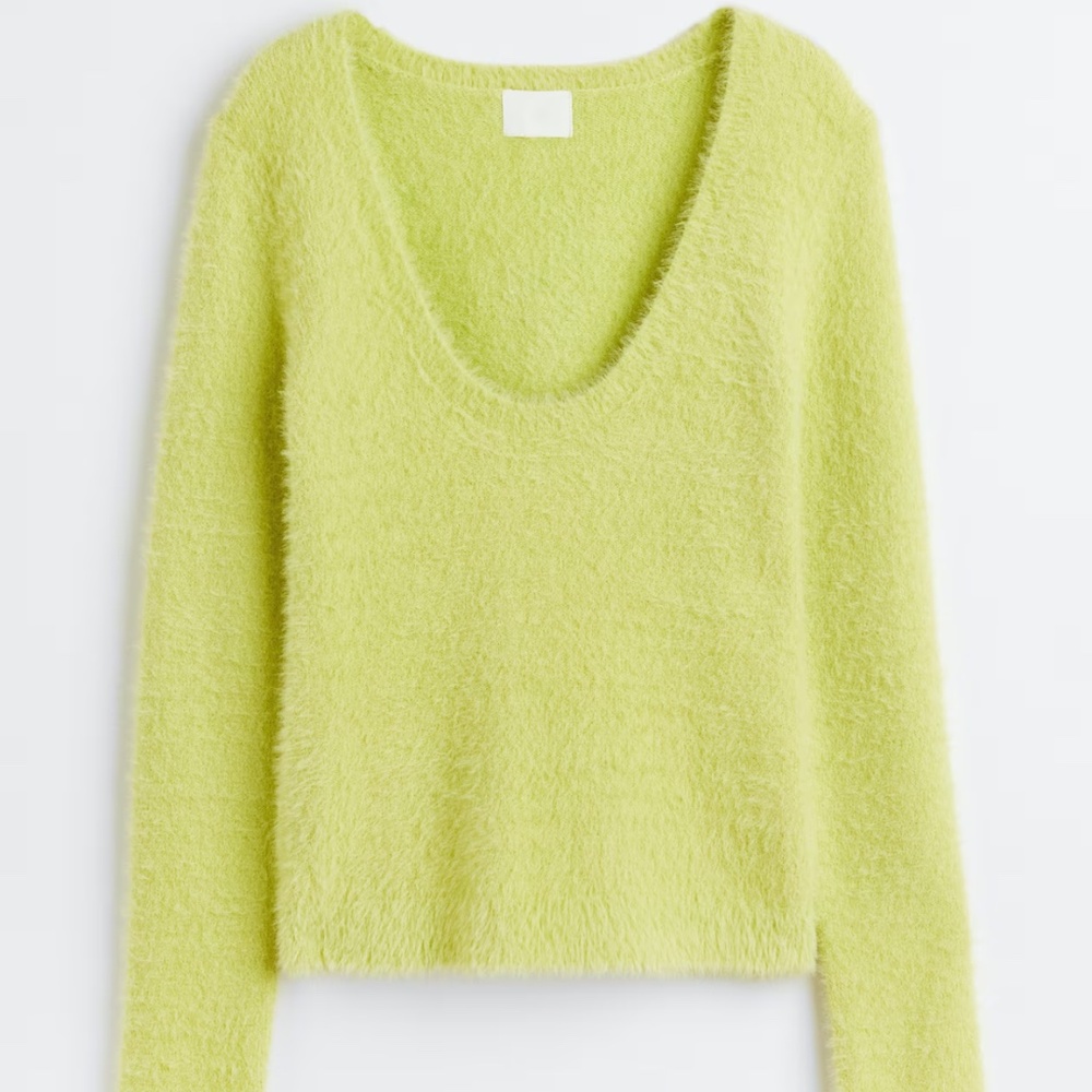 🆕 4XL H&M FUZZY LIME SWEATER 🆕